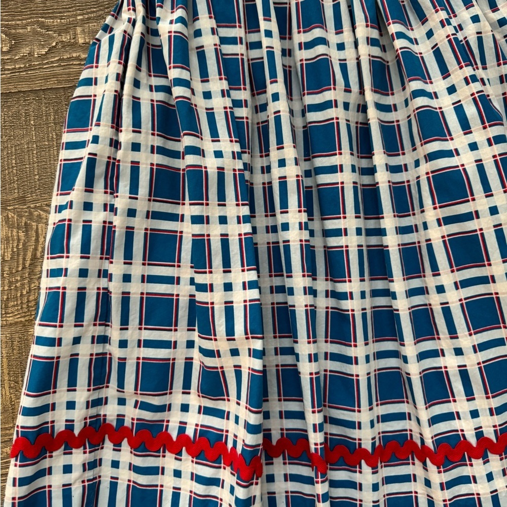 Eleanor Rose Blue Plaid Lacey Dress 7-8 - Picture 3 of 8